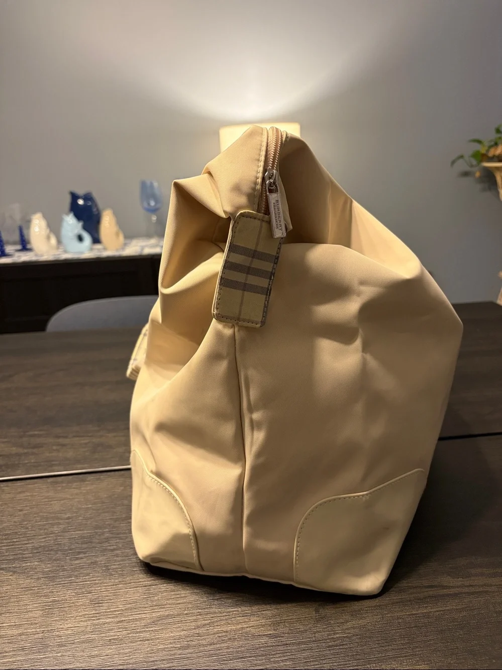 Burberry Fragrances Large Cream Beige Weekender Travel Duffel Bag
